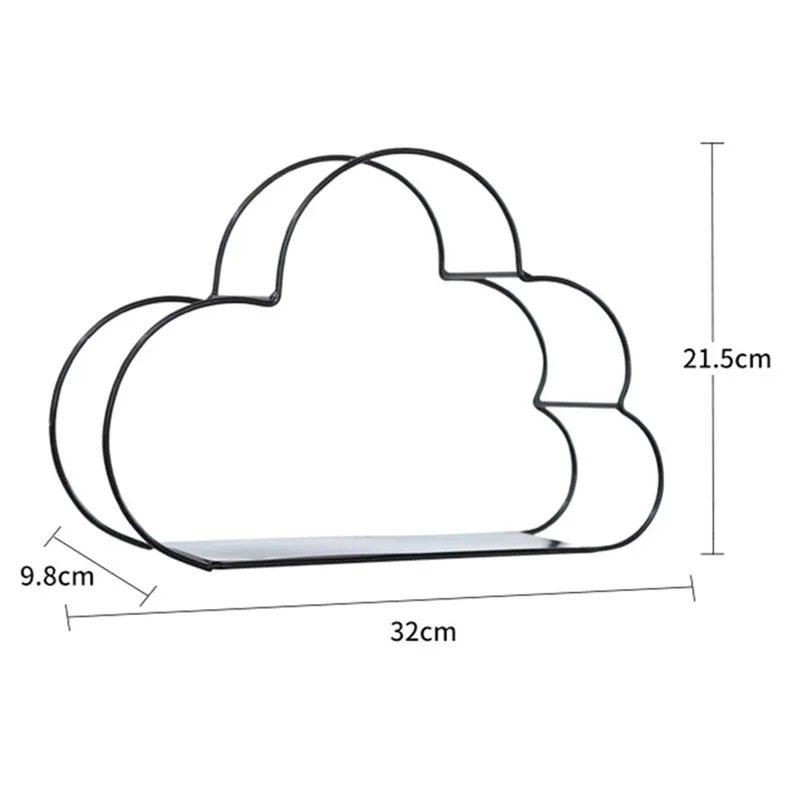 Ynaayu 1 шт. облачная настенная подвесная железная полка в скандинавском стиле 32*21*9,8 см полка для хранения поделок Органайзер реквизит для фотосессии
