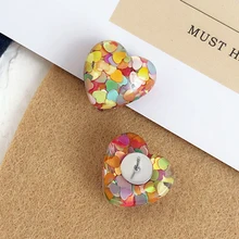 DoreenBeads Новая мода лето весна Красочные уксусная кислота смолы сердце серьги гвоздики женские ювелирные изделия многоцветный 1 пара