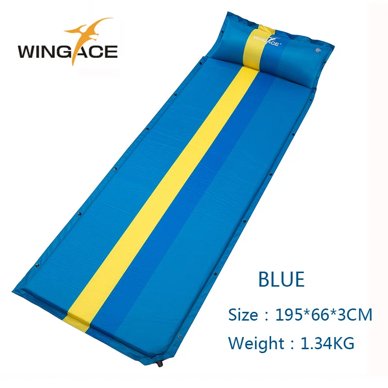 WINGACE походный коврик 195*66*3 см надувной матрас спальный коврик Портативный Сверхлегкий уличный коврик для палатки надувная кровать надувной матрас - Цвет: Синий