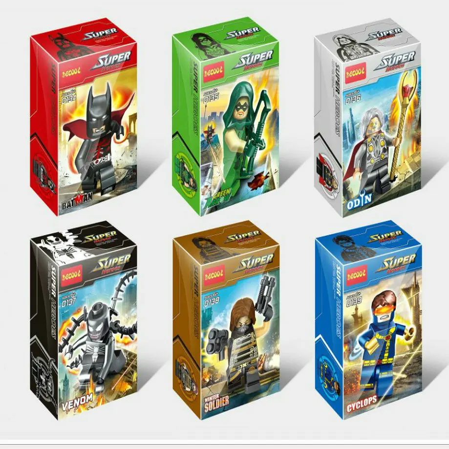 Decool Super heroes 20 комплектов Мстители Строительные блоки игрушки зимние солдатики яд лазерный глаз один зеленый стрелы человек