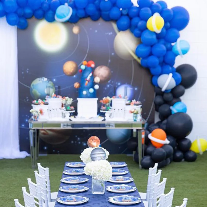 Space Party Decoration Solar System Planets Plate Cup Cake Topper