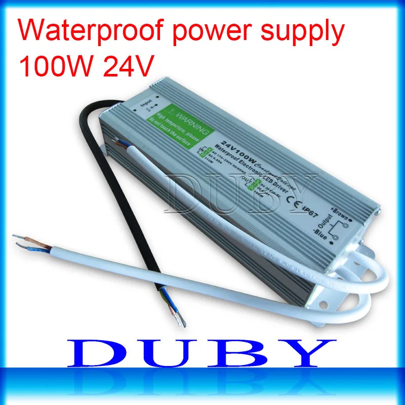 

10piece/lot IP67 24V 4.16A 100W AC100-240V Input Electronic Waterproof Led Power Supply/ Led Adapter 24V 100W free fedex