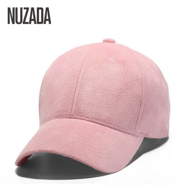 NUZADA, зимняя шапка, утолщенная, замшевая, тканевая, мужская, женская, бейсбольная кепка, s, высококачественный хлопок, хип-хоп кепка, теплые шапки, Bone Snapback - Цвет: Pink