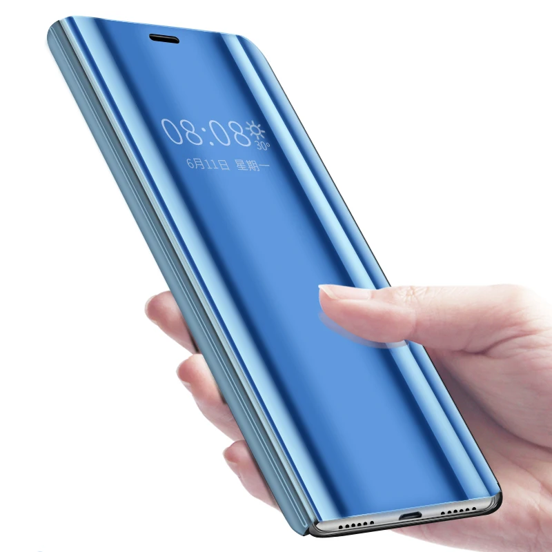 Умный зеркальный флип чехол для Xiaomi Mi 9 8 SE Lite A2 A1 6X 5X 5C чехлы PocoPhone F1 Mix 2 Note Max