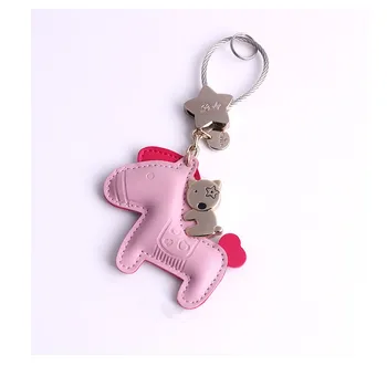 

Milesi Leather Keychain Ring Original Design Keyring Present Cute Women Bag Pendant Trinket Fashion Gift For Girl K0120/K0121