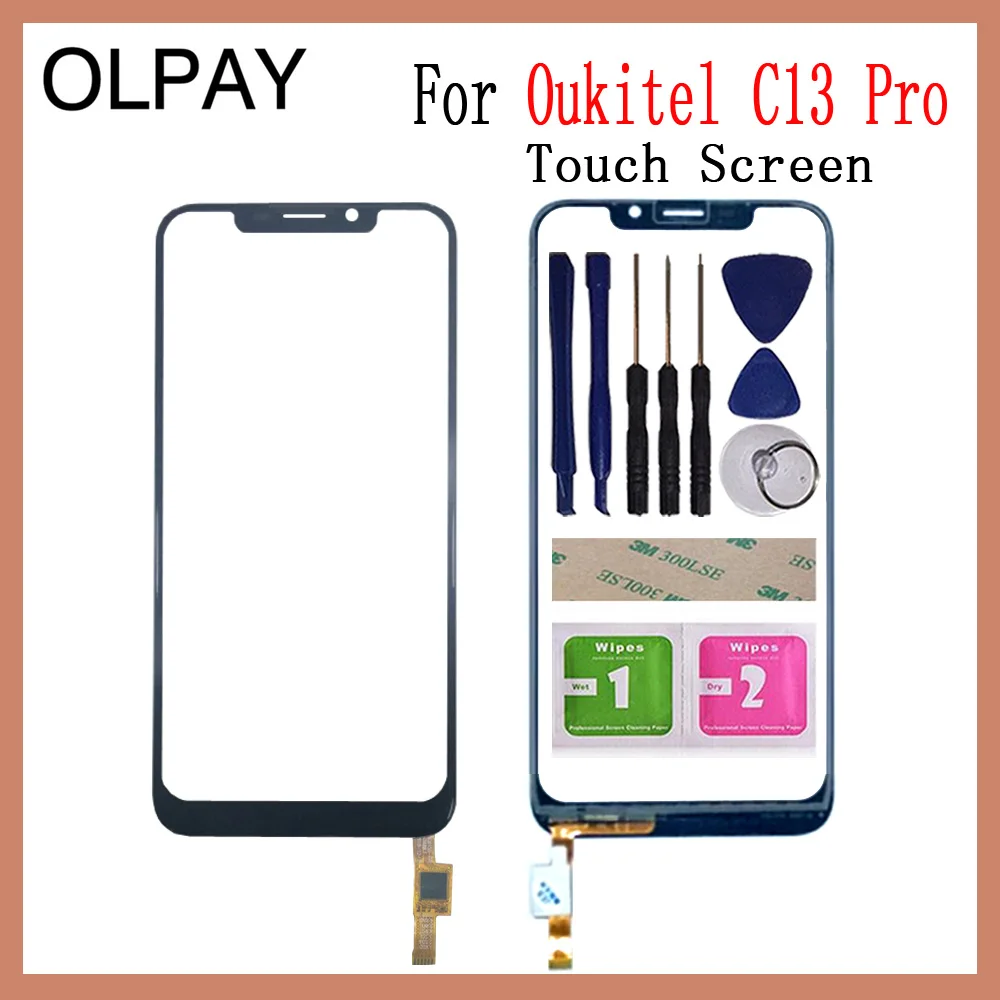 OLPAY 6,18 '' Новинка для Oukitel C13 Pro сенсорный экран стекло дигитайзер панель объектив сенсор стекло инструменты Бесплатный клей и салфетки