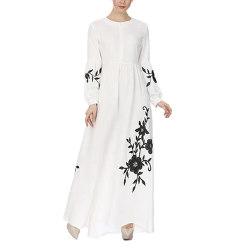 

Chiffon Long-sleeved Dress Kaftan Gown Long Paragraph Llarge Size Noble Middle Eastern Traditional Arabic Embroidered Dress