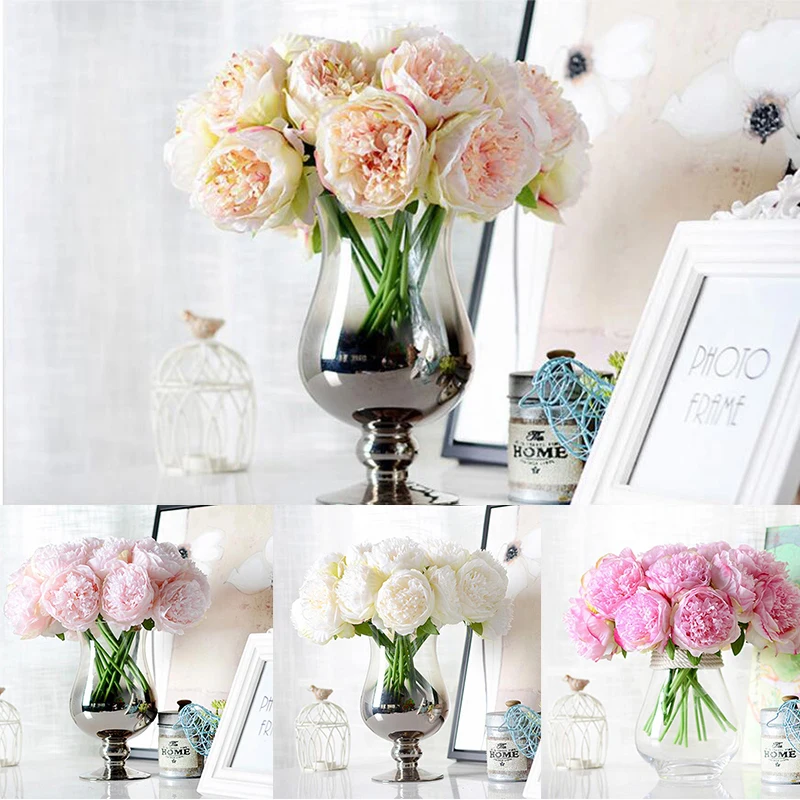 Искусственный цветок пион, свадебный букет, офисное украшение, домашний декор, поддельные