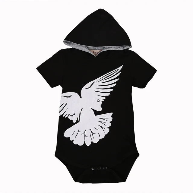 Infant Baby Boy Pigeon Romper Short Sleeve Hooded Jumpsuit Cotton