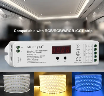 

2.4G Mi.Light LS1 DC12V-24V 15A 4 in 1 wireless control Smart LED Controller for Single Color,DIMMING, CCT, RGB RGBW LED Strip