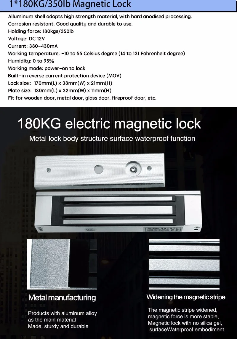 Полная RFID двери Система контроля доступа комплект из металла Управление доступом клавиатура с 180 кг магнитный замок + питания + выход