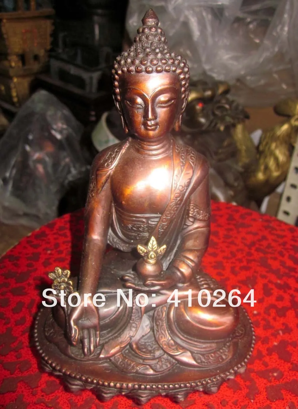 

Shipping Large Tibet Tibetan Bronze Medicine Buddha Statue
