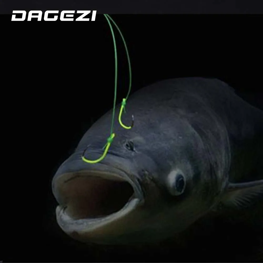 DAGEZI 10Pcs/Lot High Carbon Steel Luminous Fishing Hook #9-#18 Fishhooks Durable Pesca barbed hook Fishing Tackle