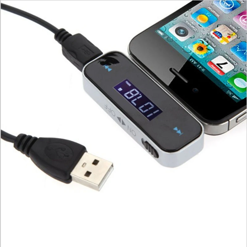 

Dehyaton Mini Electronic Transmitter MP3 Player For Phone Wireless 3.5mm In-car Music Audio FM Transmitter Radio Adapter