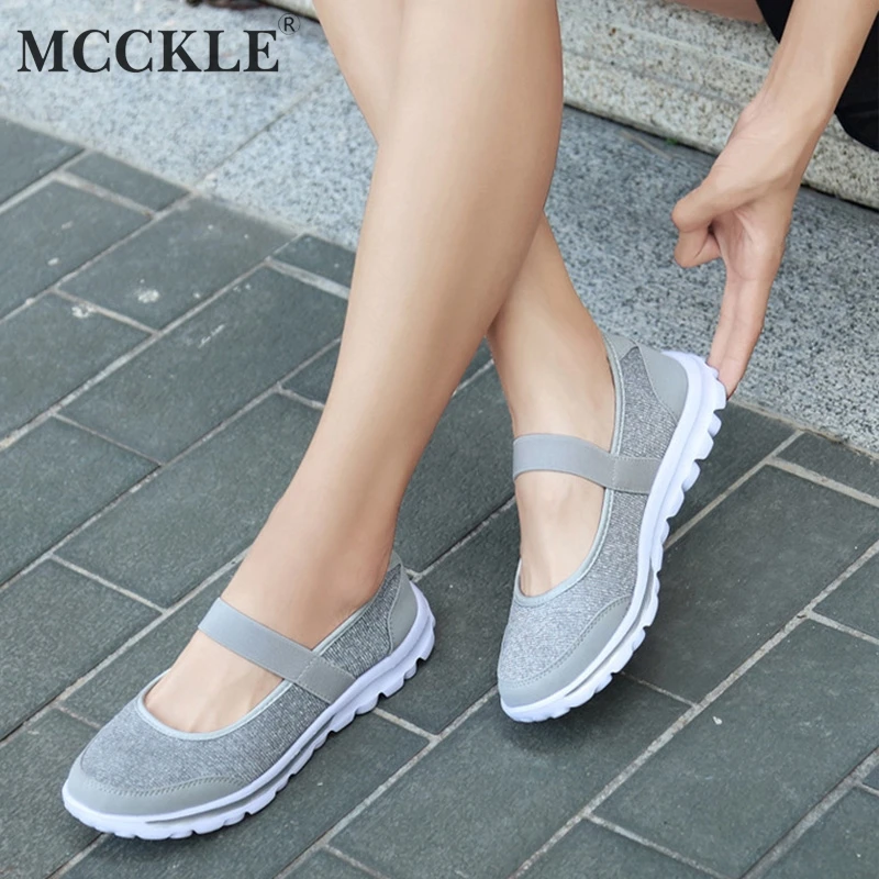 MCCKLE/Новинка; сезон осень; Вулканизированная обувь; женская обувь из сетчатого материала; женская повседневная обувь на платформе с эластичным ремешком; Тканевая обувь на плоской подошве размера плюс