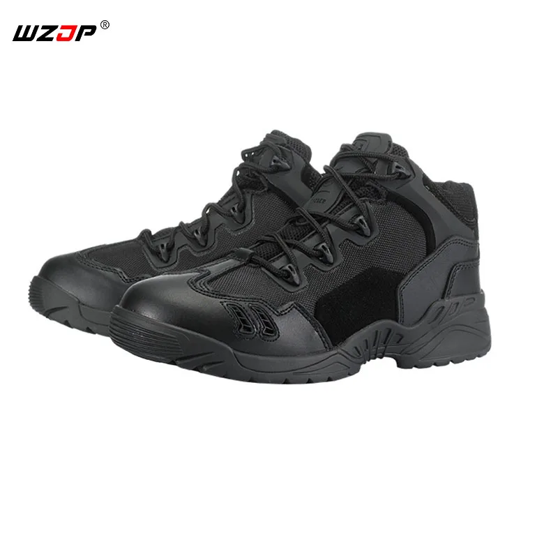 WZJP мужские дезерты тактические военные ботинки мужские и женские уличные водонепроницаемые походные кроссовки Нескользящая одежда спортивная обувь для альпинизма - Цвет: Black Low