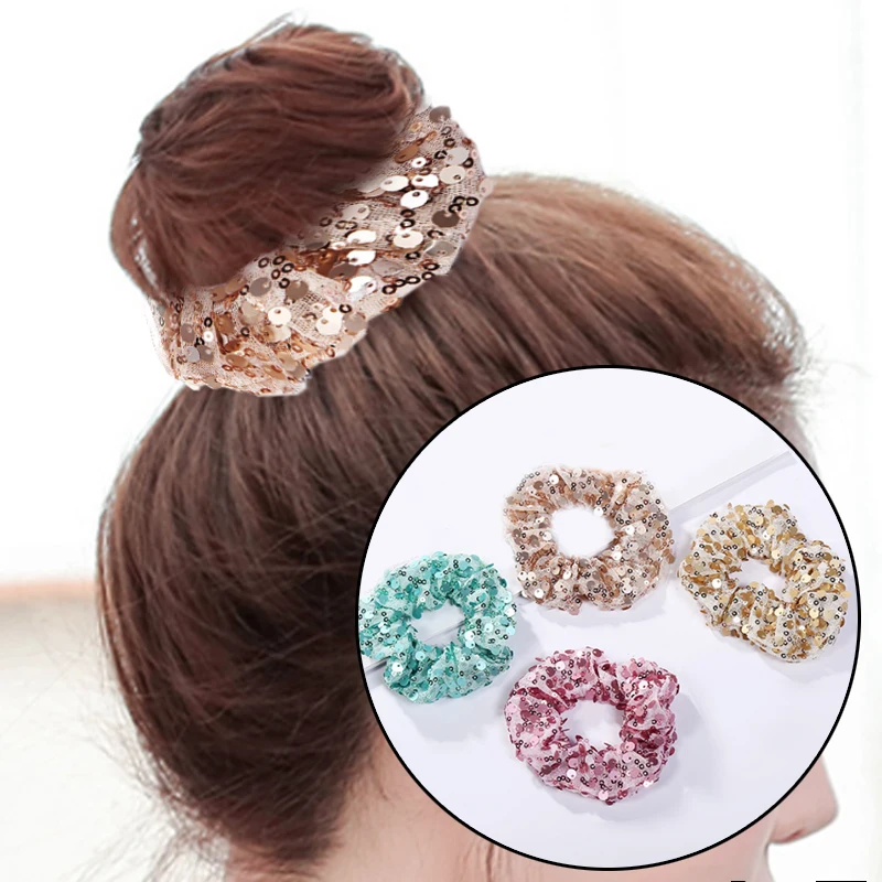 

Fashion Sequins elastic hair ring dish artifact comfort high quality bohemian personality ponytail girl hair accessories