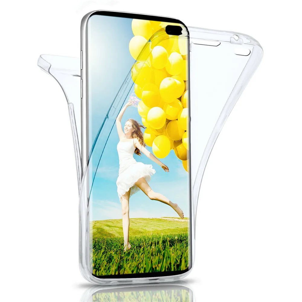 360 двойной силиконовый чехол для Samsung Galaxy S10 Lite S10E E S8 S9 плюс A3 A5 A6 A7 A8 A9 J3 J4 J5 J6 J7 Neo Note 8, 9