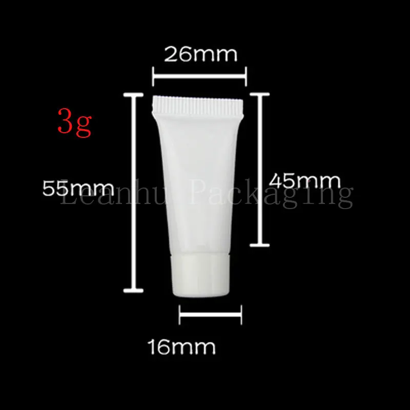 3ml white empty lotion tubes bottle , refillable squeeze tubes