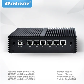 Qotom Mini PC with Celeron Core i3 i5 Pfsense AES-NI 6 Gigabit NIC Router Firewall