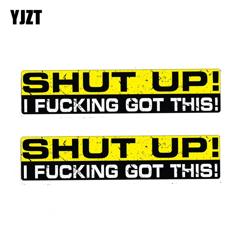 

YJZT 2X 15CM*3CM SHUT UP I FOT THIS Decal Creative Car Sticker PVC 12-1187