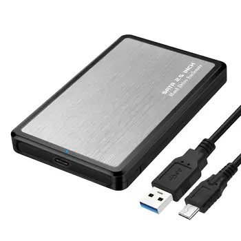 

USB-C Type-C to 2.5" SATA SSD HDD 22Pin External Hard Disk Enclosure for Laptop & PC