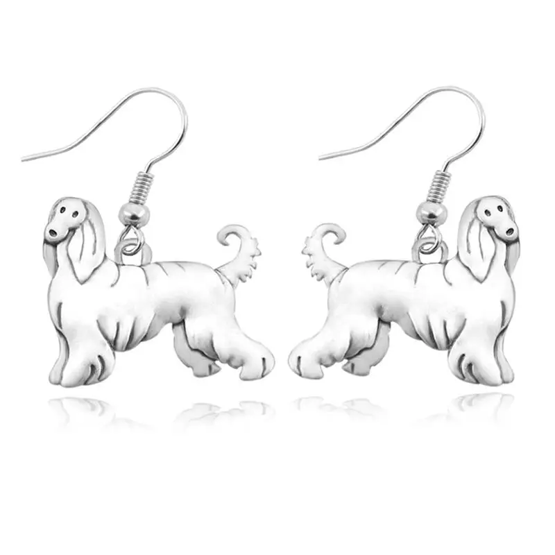 Винтажные серьги подвески Boho Afghan Hound Brincos богемные большие с собачкой для женщин и