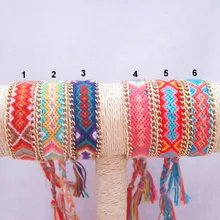 8 шт. смешанный хлопковый тканый браслет дружбы хиппи, бохо вышивка ручной работы веревка летний браслет оставьте мне 8 цветов сообщение