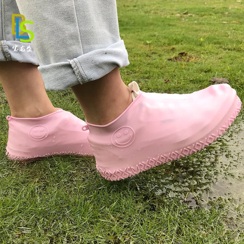 

1 Pair Rubber Reusable Latex Waterproof Rain Shoes Covers Slip-resistant Rain Boot Motorcycle Bike Overshoes Shoes Accessories