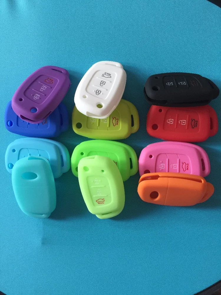 3 Button Silicone Car Remote Flip Key Fob Shell Cover Case for Hyundai Creta I10 I20 Tucson Elantra Santa Fe