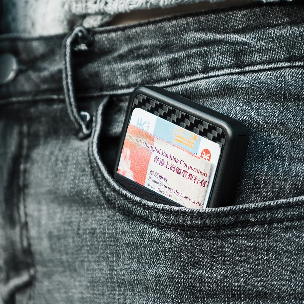 NewBring держатель для карт RFID Блокировка раздвижные бумажник пластик карты деньги