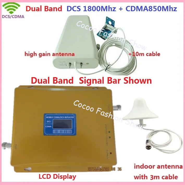 

NEW LCD Display ! DCS 1800MHz CDMA 850Mhz Dual Band Mobile Phone Signal Booster Cell Phone CDMA DCS Signal Repeater with Antenna