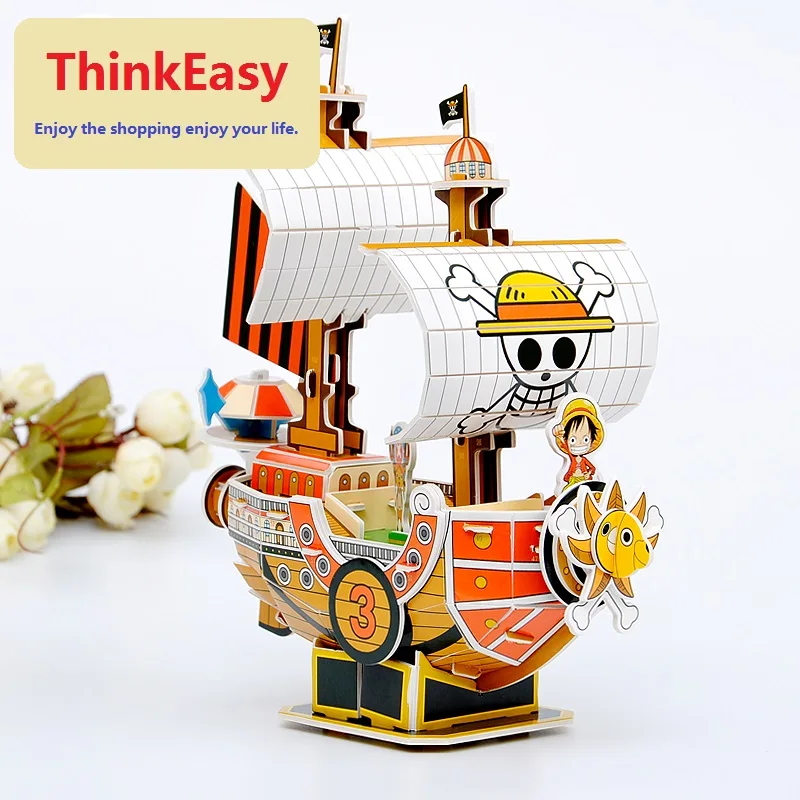 Creative one pieces luffy PVC soft model hand make patrolling ship education toy lovely birthday gift