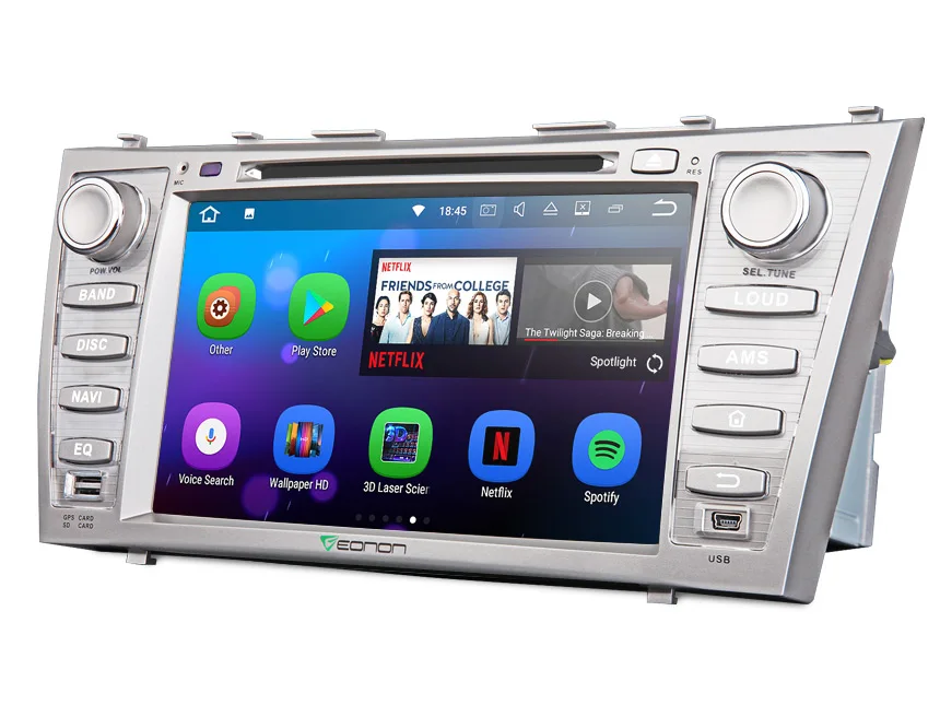 Top 8" Quad Core Android 7.1 OS Car DVD for Toyota Camry 2007-2011 & Aurion 2006-2011 with 2GB RAM 16GB ROM & Built-in HDMI Output 1