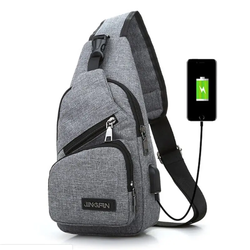 Новое поступление мужской сумки на плечо нагрудная сумка зарядка через USB
