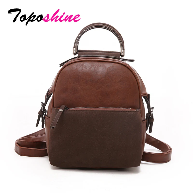 

Toposhine 2018 New Korean Style Clear Simple Women Backpack Small Fashion PU Leather Girl School Backpack Lady Travel Backpacks
