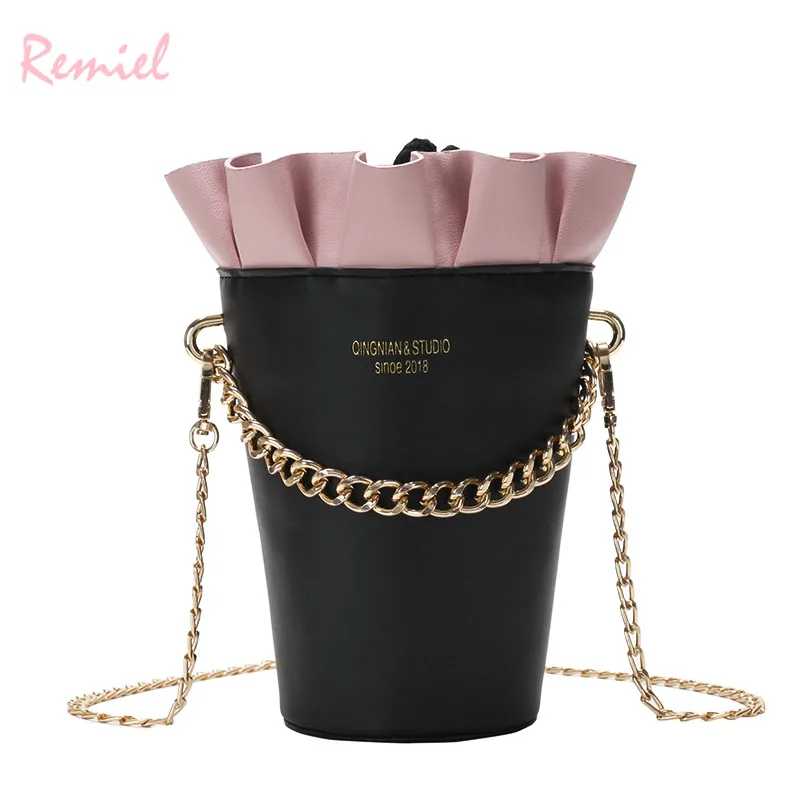 

Round Bucket bag 2018 New Fashion Women's Designer Handbag Quality PU Leather Women bag Cute Chain Tote Shoulder Crossbody Bags