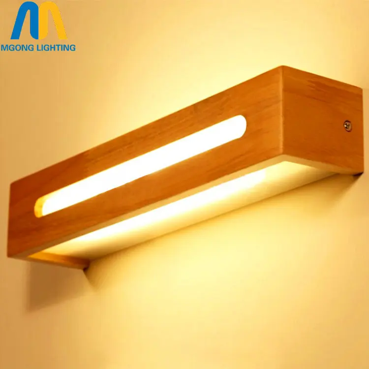 Деревянное винтажное светодиодное настенное зеркало для ванной комнаты