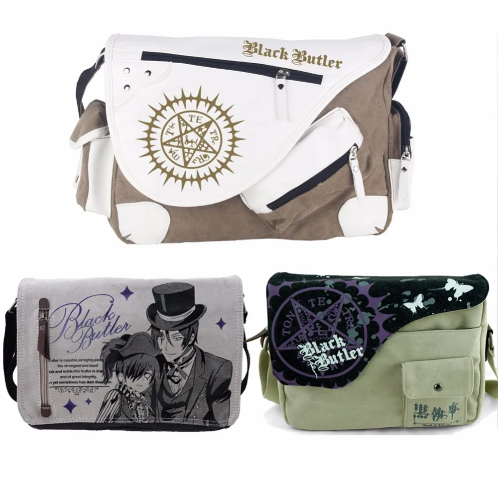 Anime Black Butler Canvas Handbag Messenger Bag Shoulder Bag Sling Pack