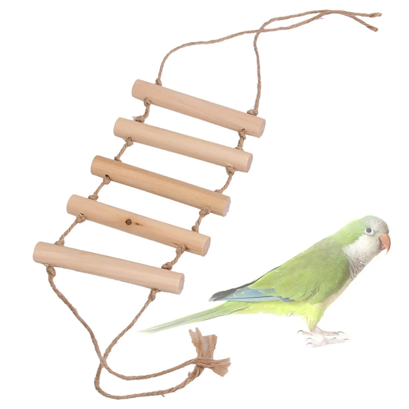 Small Wooden Pet Parrot Rat Toy Bridge Bird Ladder Hamster Birds Cage