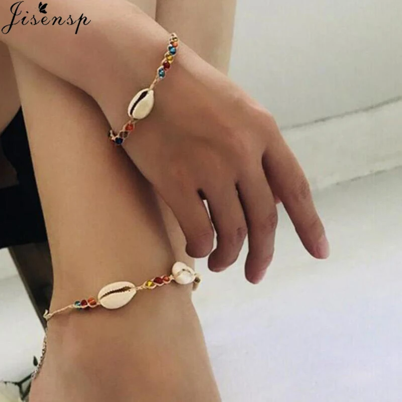 

Jisensp Cowrie Shell Bracelets for Women Bohemian Natural Shells Charm Bracelet Fashion Summer Beach Jewelry pulseras mujer