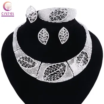 

Women Punk New Chic Wide orques Choker Necklaces earings Hollow leaves Collares Statement Jewelry Bijoux femme