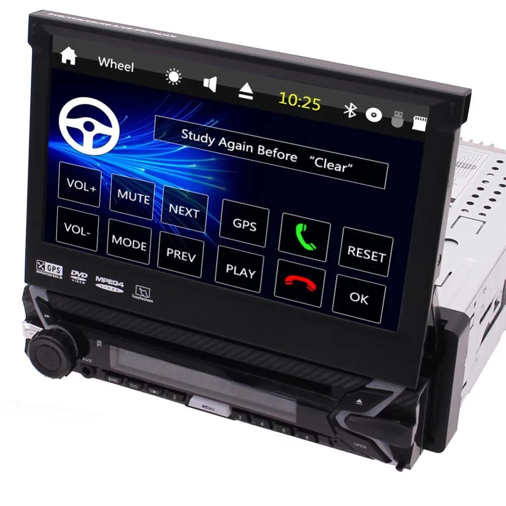 

GPS Radio 7 inch Car DVD Player In Dash Head Unit 1 Din Car Audio support Bluetooth Hands-free and Steering Wheel Controls,FM/AM