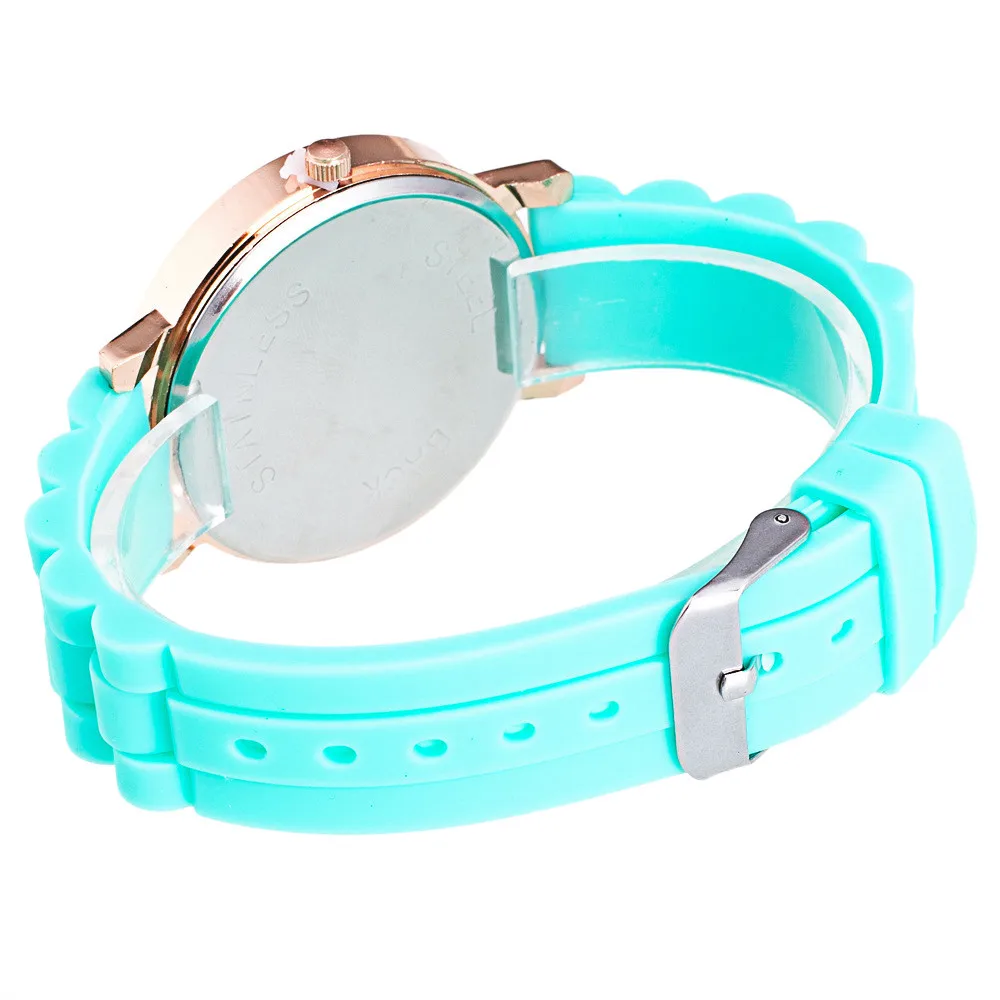 Новые модные женские часы geneva часы люксовый бренд силиконовый зыбучий песок Стразы кварцевые часы-браслет relojes hombre