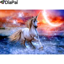 DIAPAI Алмазная картина "Единорог животных" вышивка крестом на заказ фото алмаз, вышивка квадратными круглыми настенный Декор для дома A26669