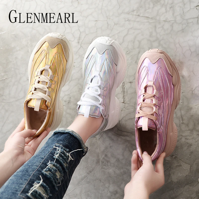 

Genuine Leather Women Sneakers Casual Shoes Platform Lace Up Fashion Woman Flats Running Shoes Spring Autumn White Shoes Female