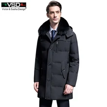 VSD 90% Белые куртки-пуховики качество красивый теплые длинные модные Бизнес зима Мужская одежда Повседневное пальто мужской Мужские парки VS8788