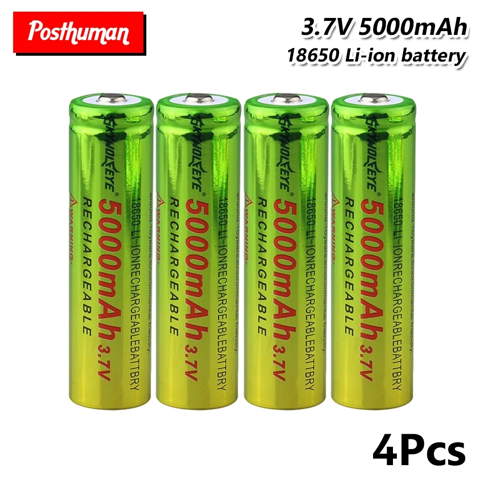 1/2/4/6/8 шт. 18650 Li-Ion Батарея 5000 мА/ч, Перезаряжаемые батареи 3,7 V 18650 литий ионный Батарея клетки Замена - Цвет: 4 pieces