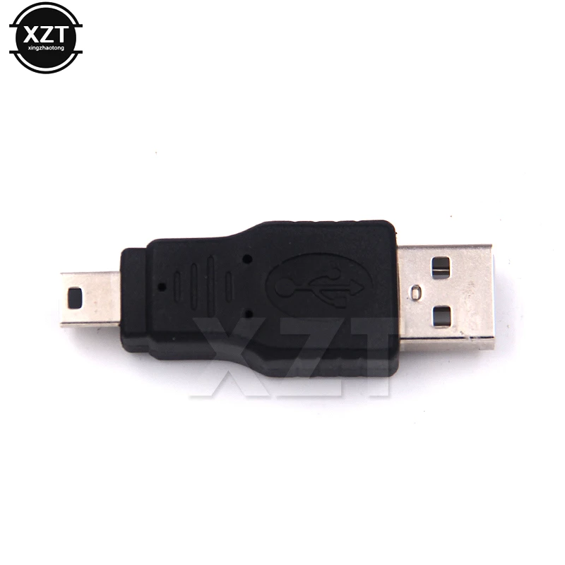 10 шт черный USB 2,0 «Папа-папа» мини USB B 5-контактный штекер кабеля разъем адаптера