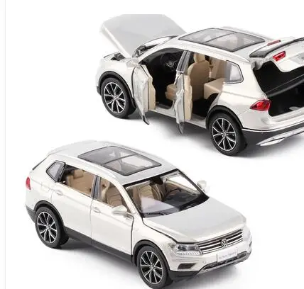 Новинка 1/32 Tiguan литая под давлением металлическая модель автомобиля SUV из сплава для детской коллекции, оригинальная коробка, рождественские подарки - Цвет: Серый